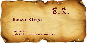 Becza Kinga névjegykártya